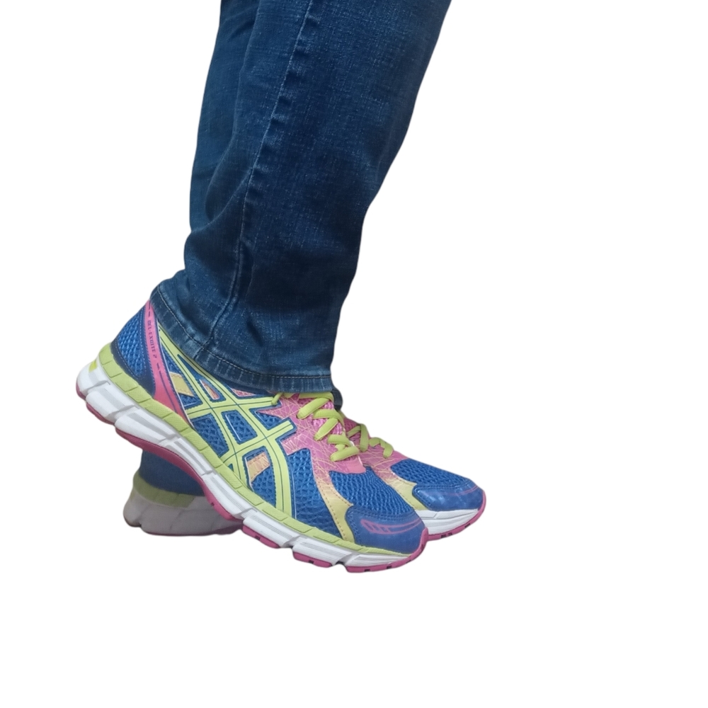 Asics Gel Excite 2 Womens Size 7.5 Pink Green Blue Running Athletic Shoes